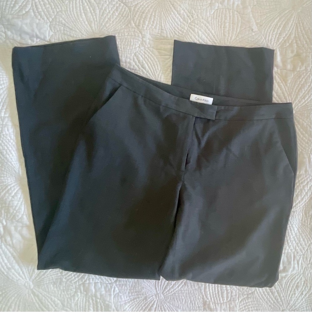 Calvin Klein Charcoal Grey Traditional Women's Trousers Pants Classic Preppy